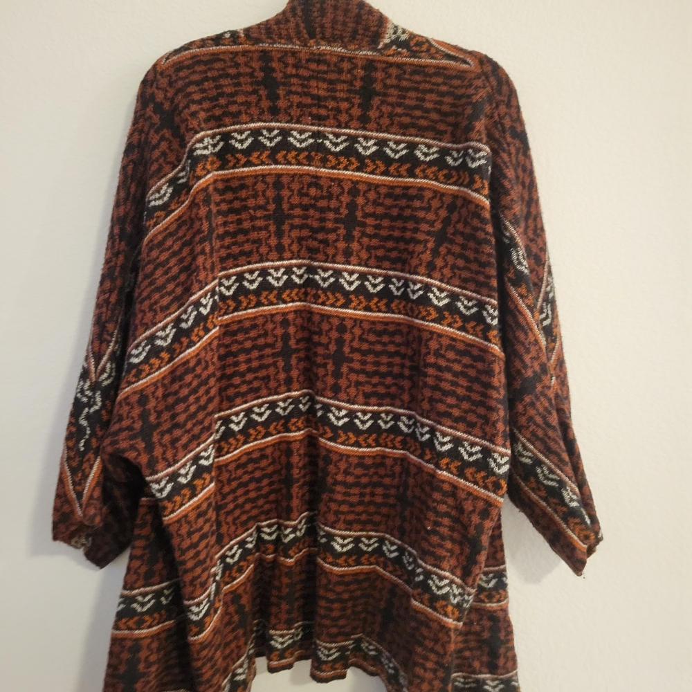 H&M Black and Orange Patterned Winter Sweater Cardigan - Picture 3 of 6